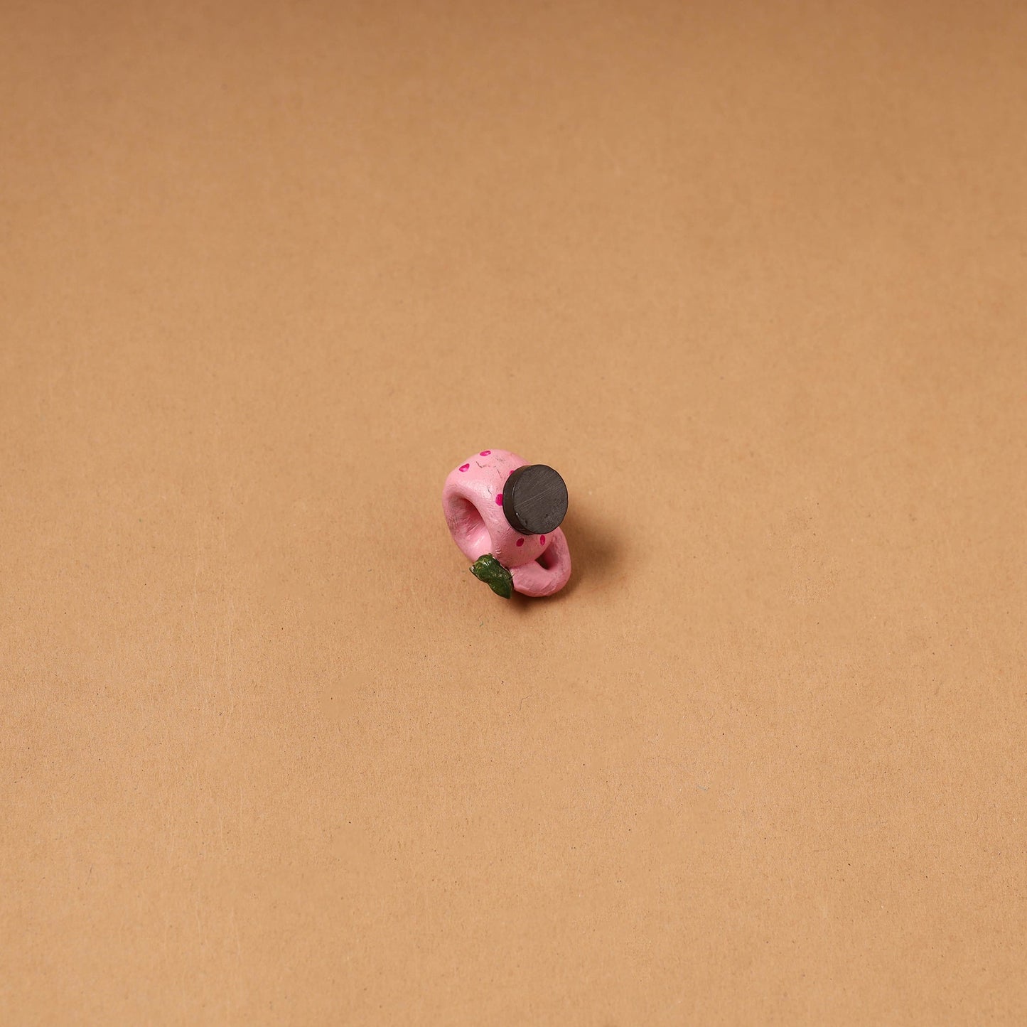 Pink - quirklets handpainted clay strawberry cups fridge