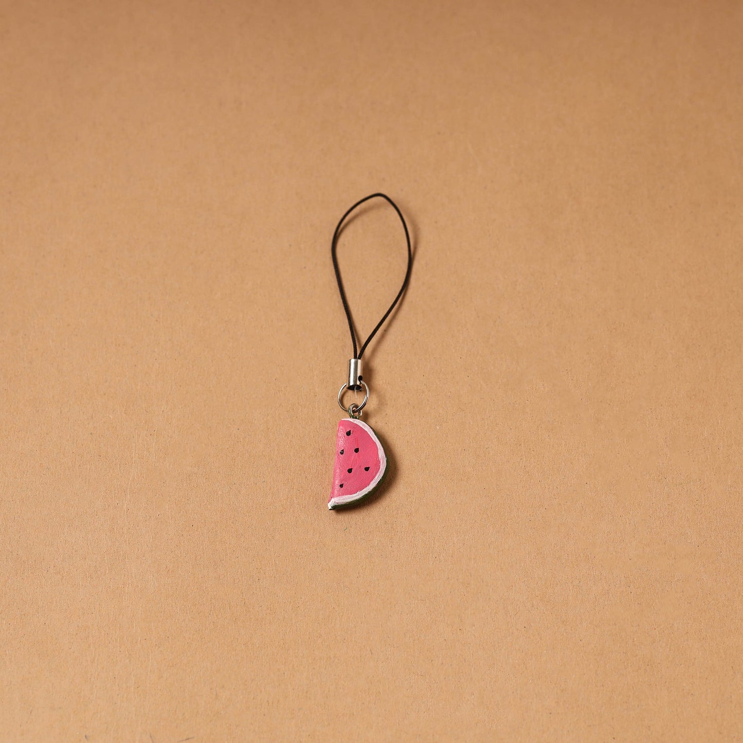 Pink - quirklets handpainted clay watermelon bag charm