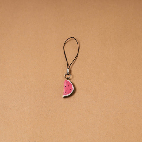 Pink - quirklets handpainted clay watermelon bag charm