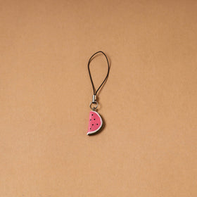 Pink - quirklets handpainted clay watermelon bag charm