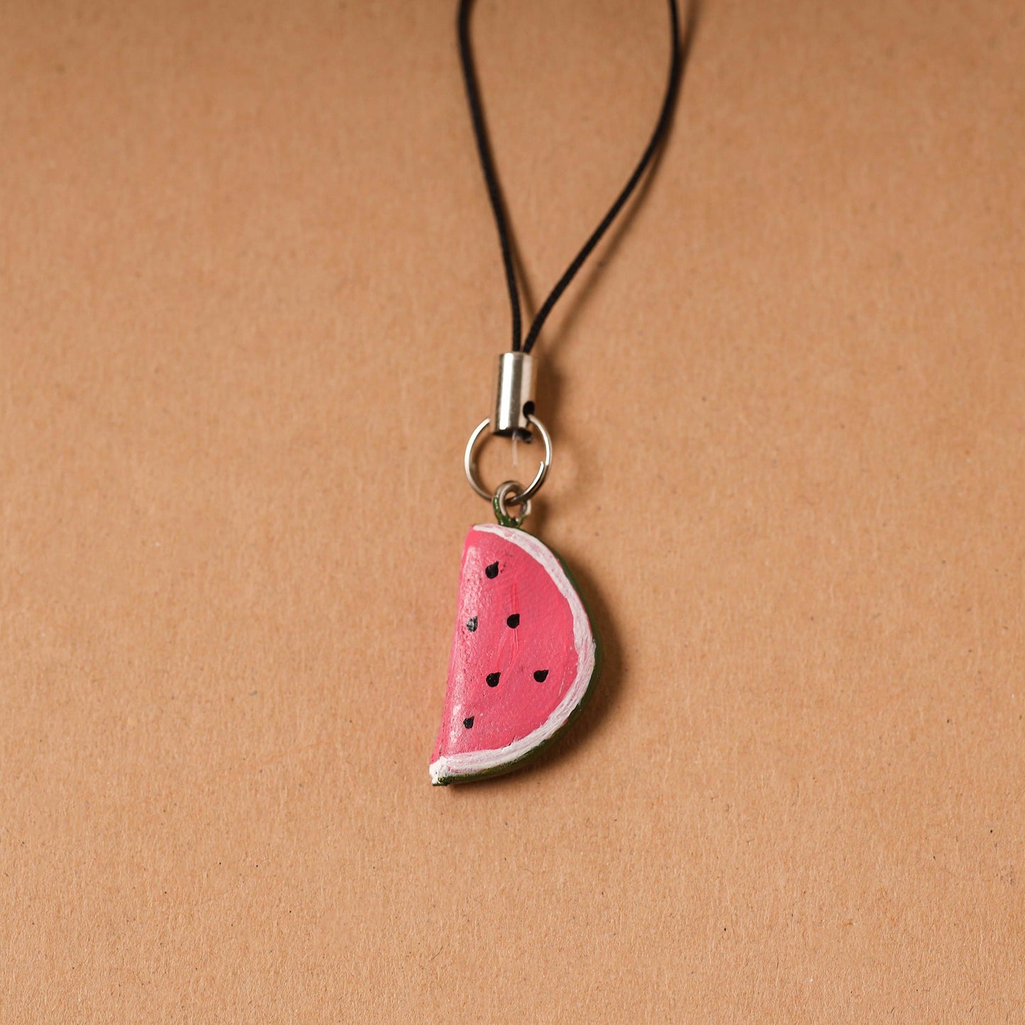 Pink - quirklets handpainted clay watermelon bag charm