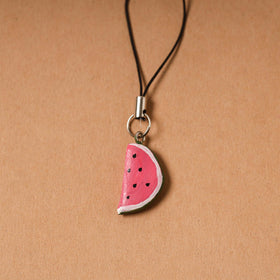 Pink - quirklets handpainted clay watermelon bag charm