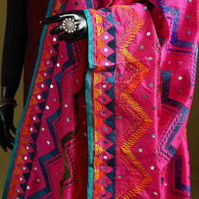 Ranihati chanderi silk zig zag hand embroidery dupatta 18