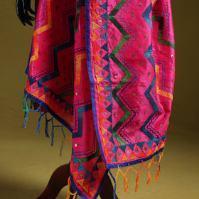 Ranihati chanderi silk zig zag hand embroidery dupatta 30