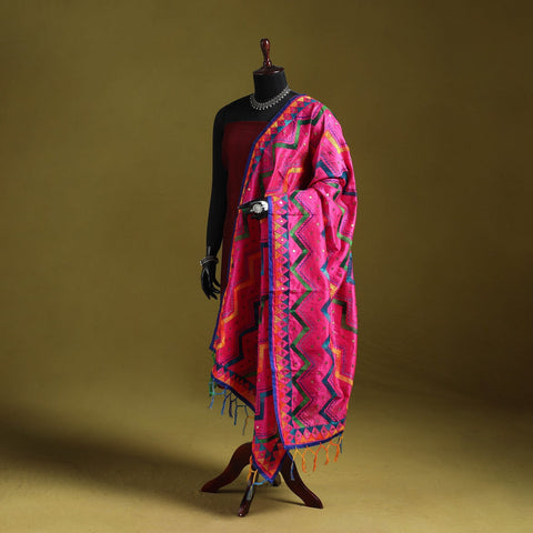 Ranihati chanderi silk zig zag hand embroidery dupatta 30