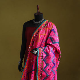 Ranihati chanderi silk zig zag hand embroidery dupatta 31