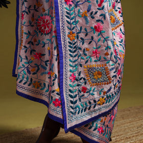 Ranihati chapa work chanderi silk hand embroidery dupatta