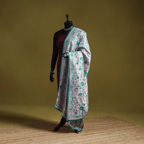 Ranihati chapa work chanderi silk hand embroidery dupatta