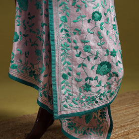 Ranihati chapa work chanderi silk hand embroidery dupatta