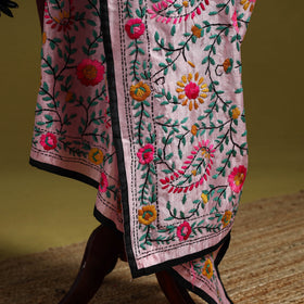 Ranihati chapa work chanderi silk hand embroidery dupatta