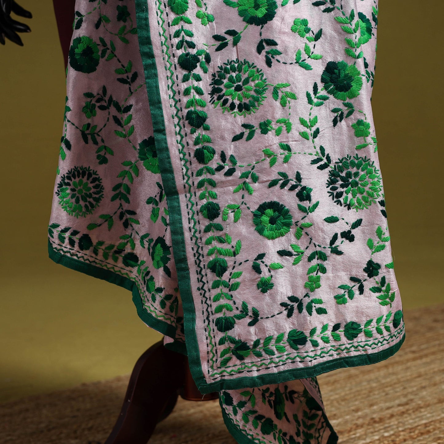 Ranihati chapa work chanderi silk hand embroidery dupatta