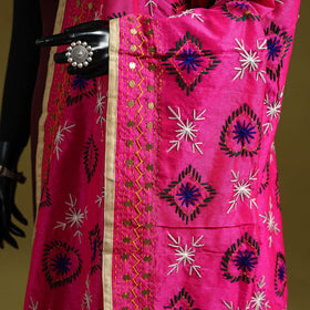 Ranihati chapa work chanderi silk hand embroidery dupatta