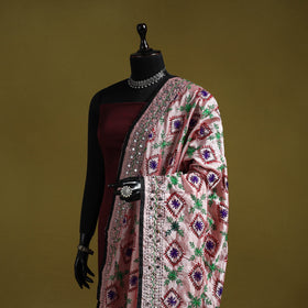 Ranihati chapa work chanderi silk hand embroidery dupatta