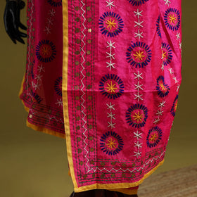 Ranihati chapa work chanderi silk hand embroidery dupatta