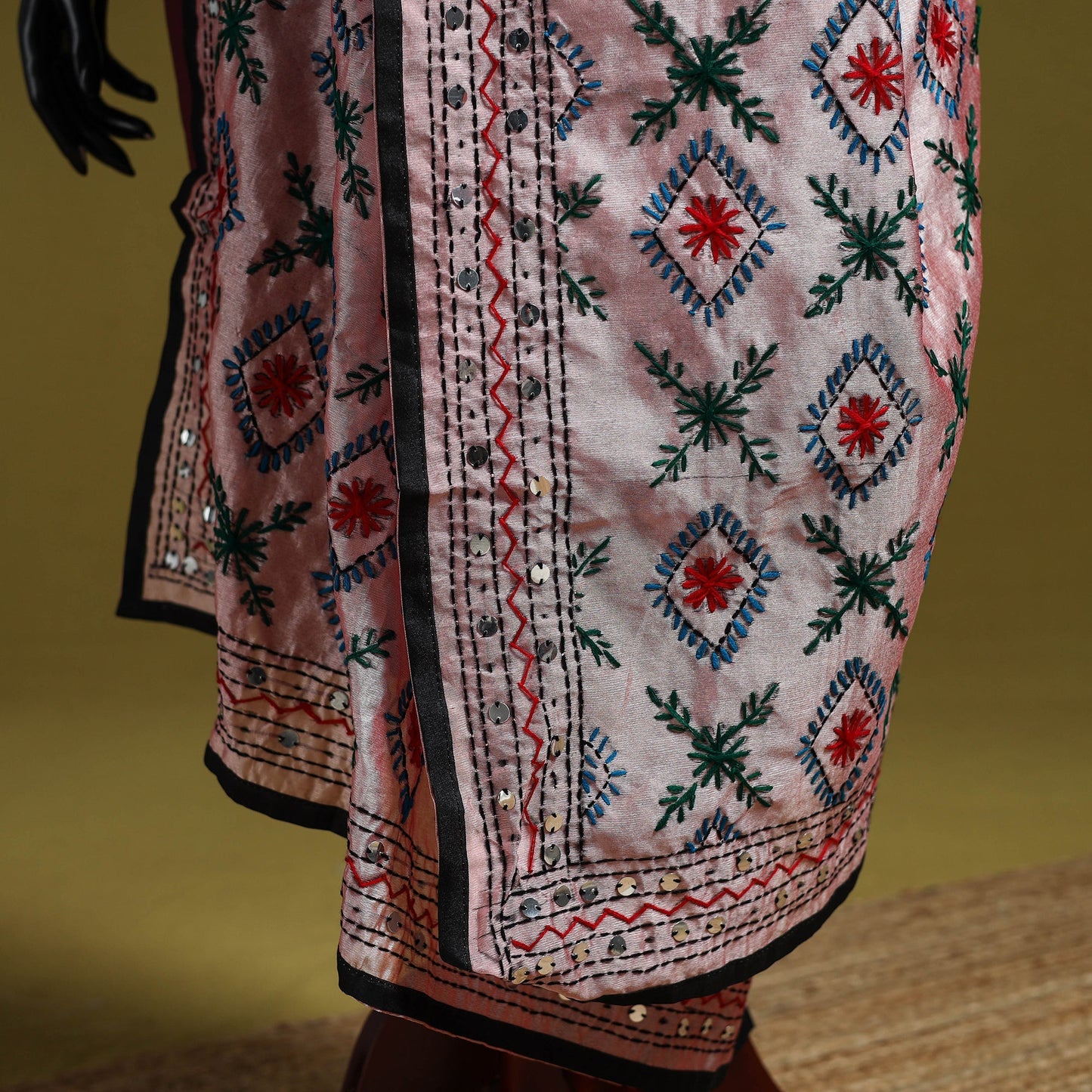 Ranihati chapa work chanderi silk hand embroidery dupatta