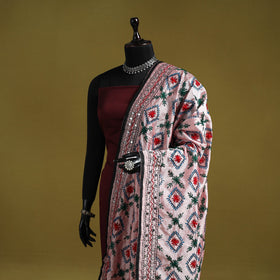 Ranihati chapa work chanderi silk hand embroidery dupatta