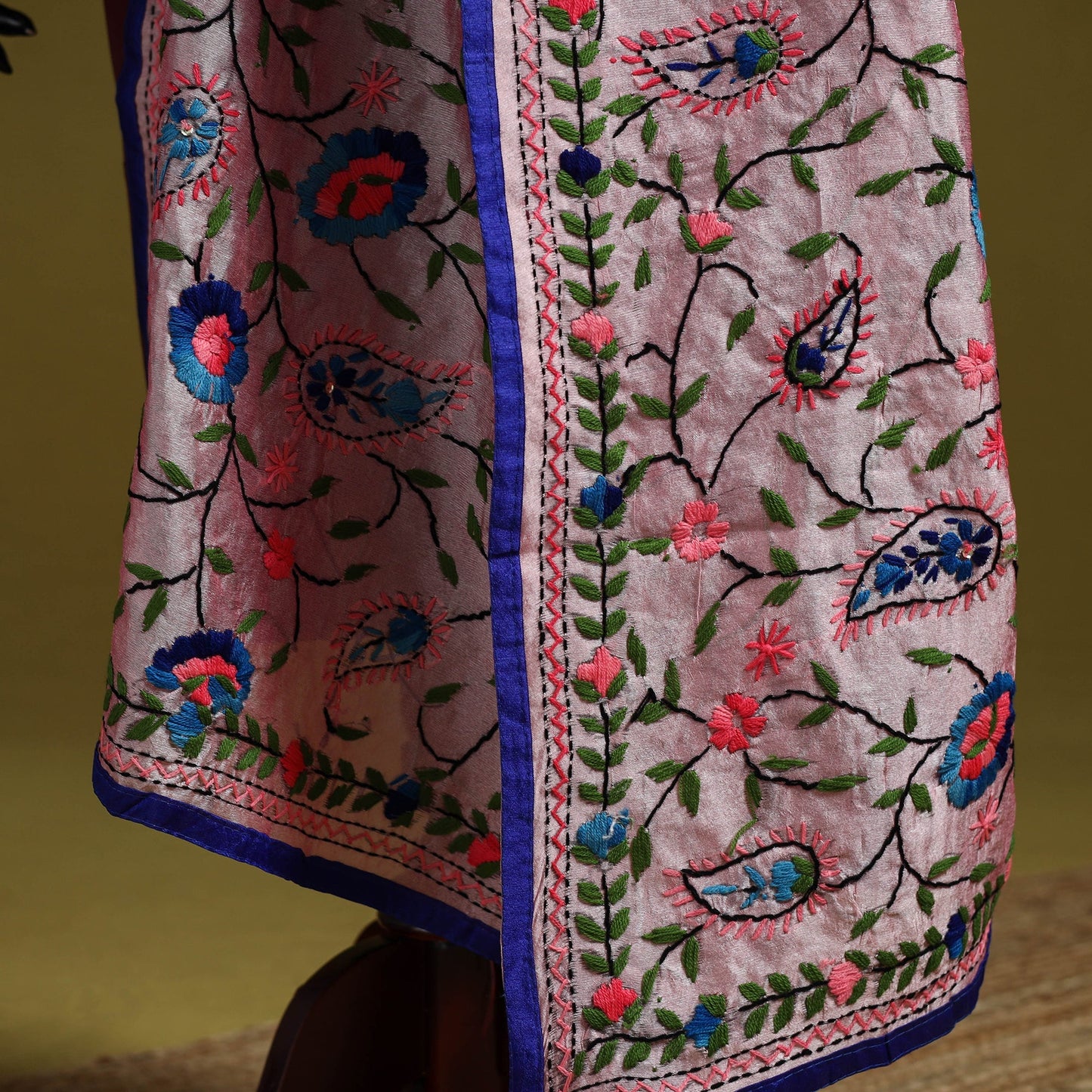 Ranihati chapa work chanderi silk hand embroidery dupatta