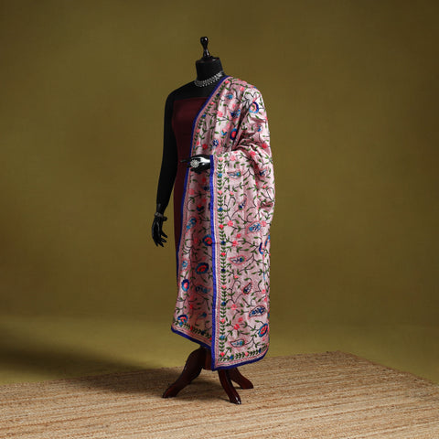 Ranihati chapa work chanderi silk hand embroidery dupatta