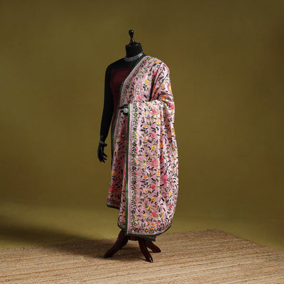 Ranihati chapa work chanderi silk hand embroidery dupatta