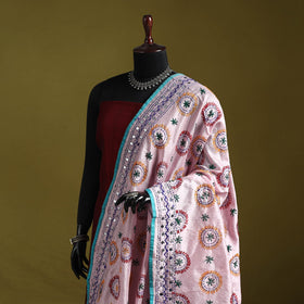 Ranihati chapa work chanderi silk hand embroidery dupatta