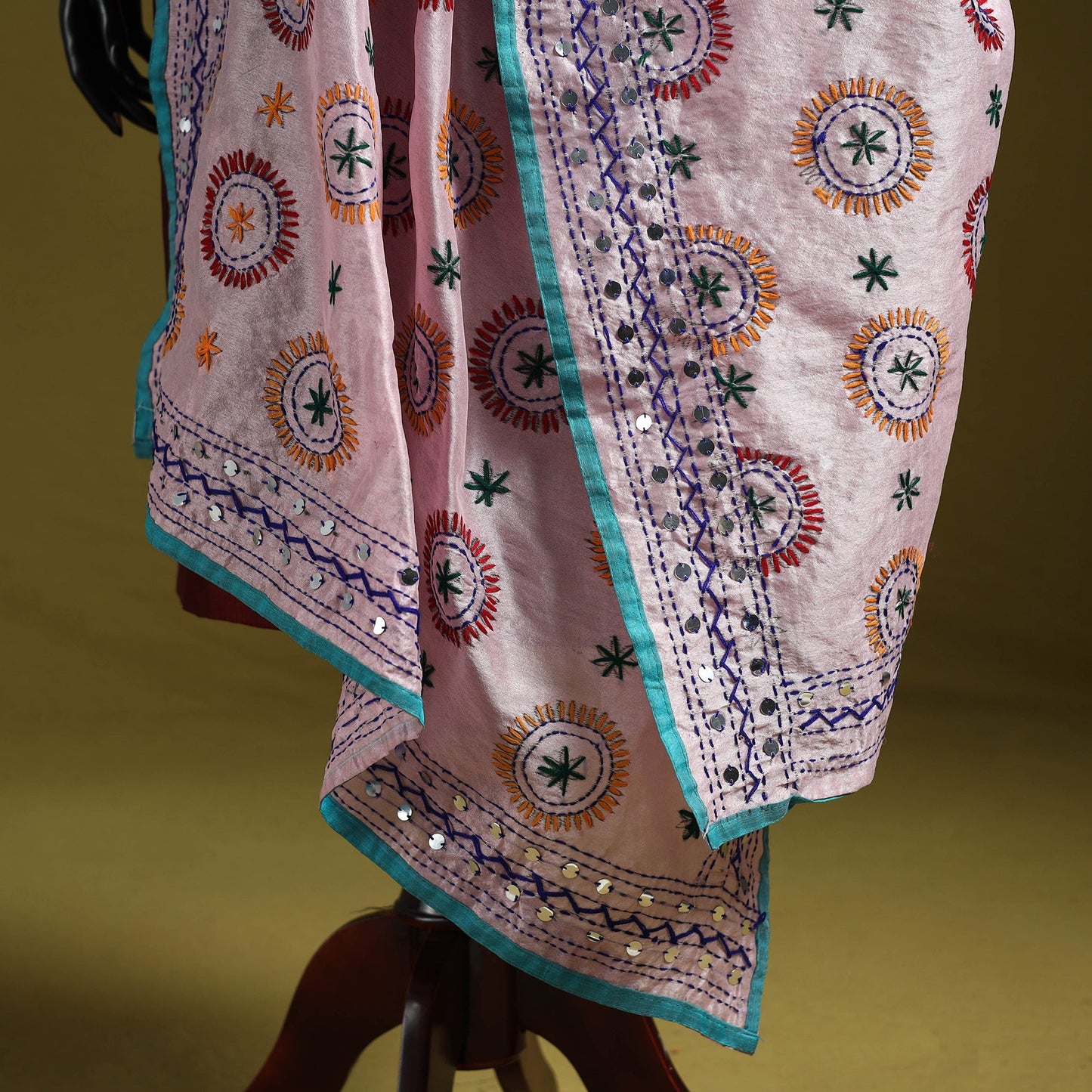 Ranihati chapa work chanderi silk hand embroidery dupatta