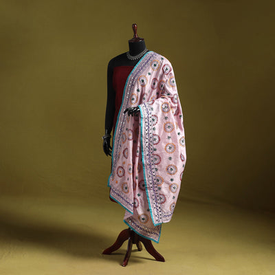Ranihati chapa work chanderi silk hand embroidery dupatta