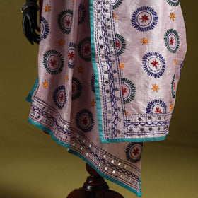 Ranihati chapa work chanderi silk hand embroidery dupatta