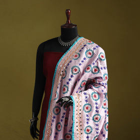 Ranihati chapa work chanderi silk hand embroidery dupatta