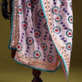 Ranihati chapa work chanderi silk hand embroidery dupatta
