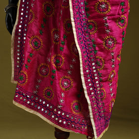 Ranihati chapa work chanderi silk hand embroidery dupatta