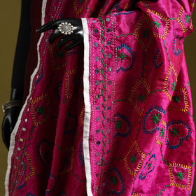 Ranihati chapa work chanderi silk hand embroidery dupatta