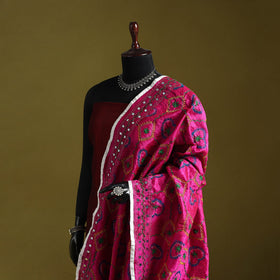 Ranihati chapa work chanderi silk hand embroidery dupatta