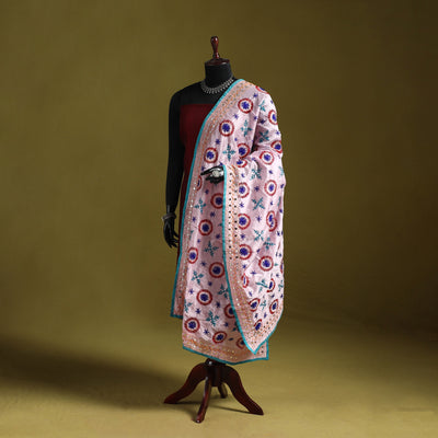 Ranihati chapa work chanderi silk hand embroidery dupatta