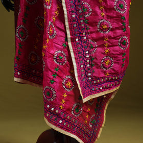 Ranihati chapa work chanderi silk hand embroidery dupatta
