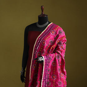 Ranihati chapa work chanderi silk hand embroidery dupatta