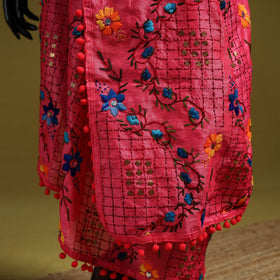 Ranihati chapa work chanderi silk hand embroidery dupatta