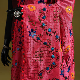 Ranihati chapa work chanderi silk hand embroidery dupatta