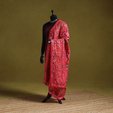 Ranihati chapa work chanderi silk hand embroidery dupatta