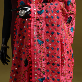 Ranihati chapa work chanderi silk hand embroidery dupatta