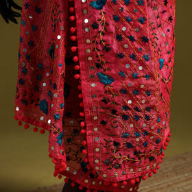 Ranihati chapa work chanderi silk hand embroidery dupatta