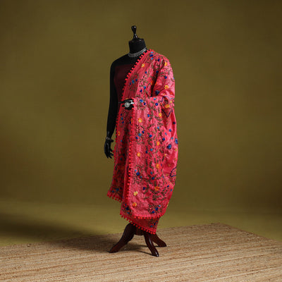 Ranihati chapa work chanderi silk hand embroidery dupatta