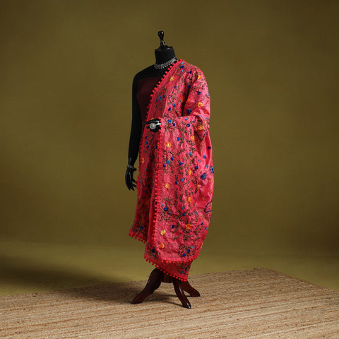 Ranihati chapa work chanderi silk hand embroidery dupatta