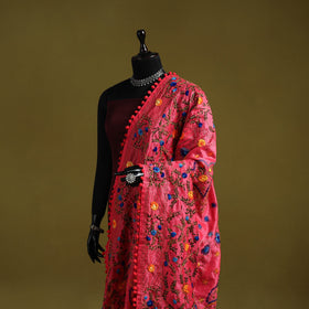 Ranihati chapa work chanderi silk hand embroidery dupatta