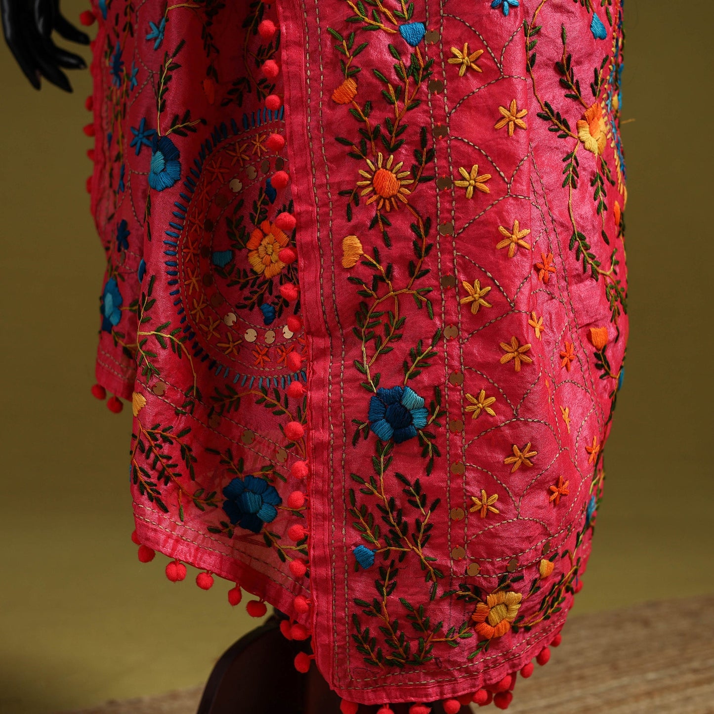 Ranihati chapa work chanderi silk hand embroidery dupatta