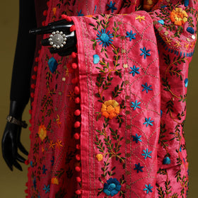 Ranihati chapa work chanderi silk hand embroidery dupatta