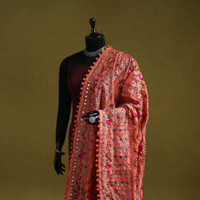 Ranihati chapa work chanderi silk hand embroidery dupatta