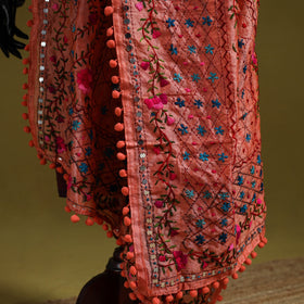 Ranihati chapa work chanderi silk hand embroidery dupatta