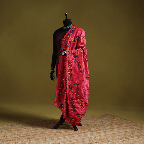 Ranihati chapa work chanderi silk hand embroidery dupatta