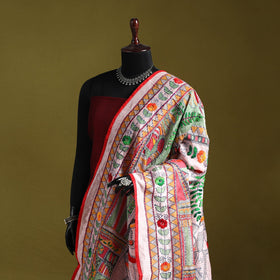 Ranihati madhubani chapa work chanderi silk hand embroidery
