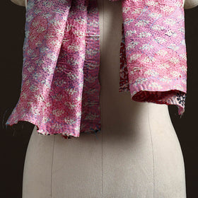 Pink - reversible silk bengal hand kantha stitch stole 136